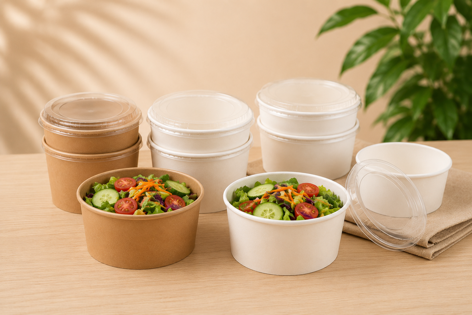 Paper Salad with Pet Lid